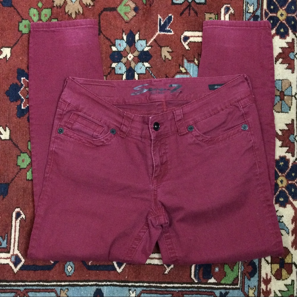 Seven7 Black Label Magenta/Maroon Skinny Jeans Sz 12